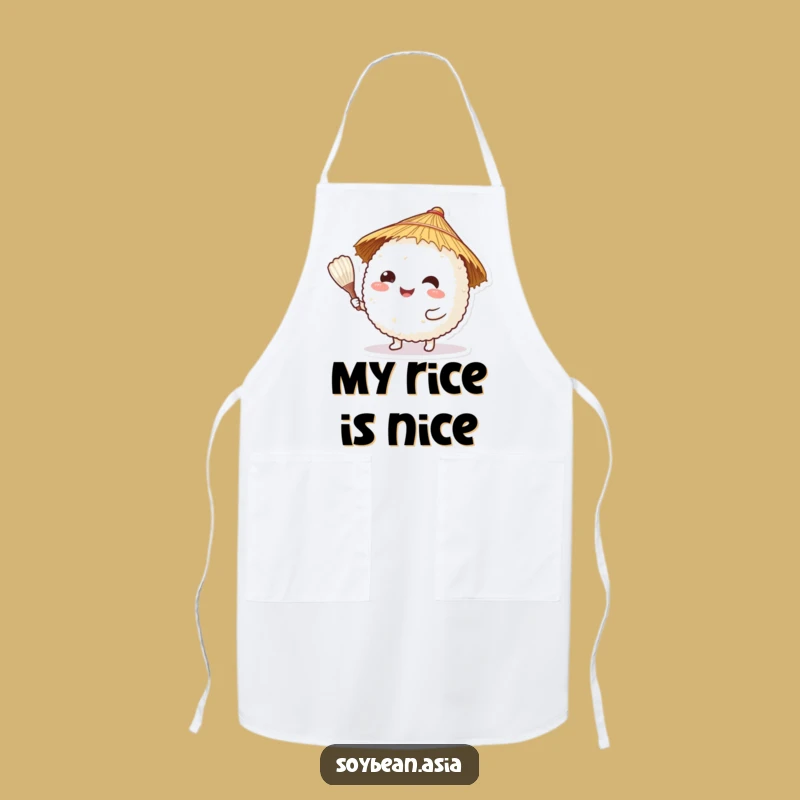 Funny Rice Ball Chef Apron: Cook with Joy and Japanese Flair