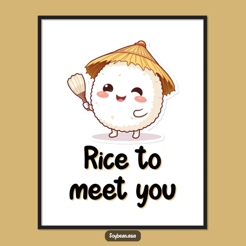 Funny Rice Ball Chef Digital Print: Instant Joy for Your Walls
