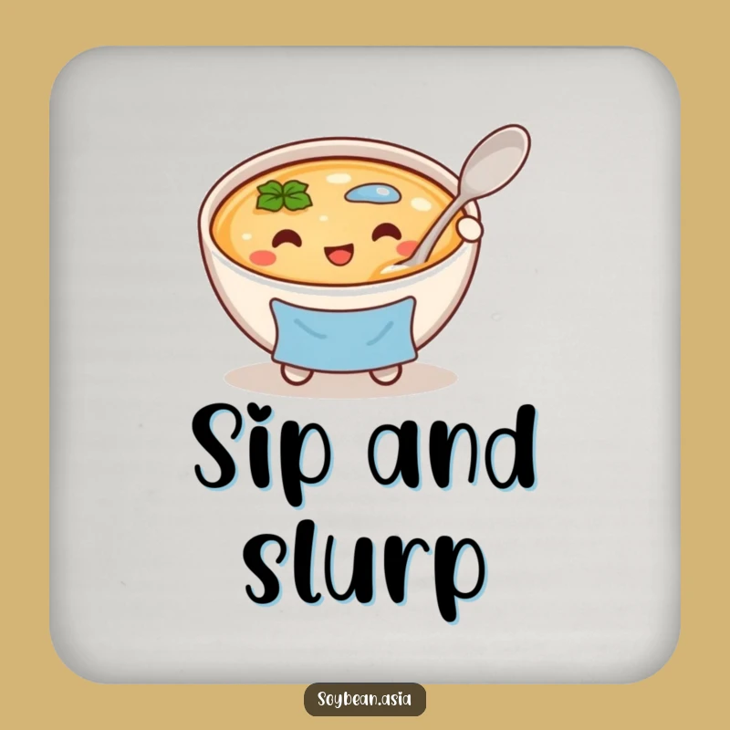 Funny Miso Soup Chef Coasters: Protect Your Surfaces with Culinary Humor