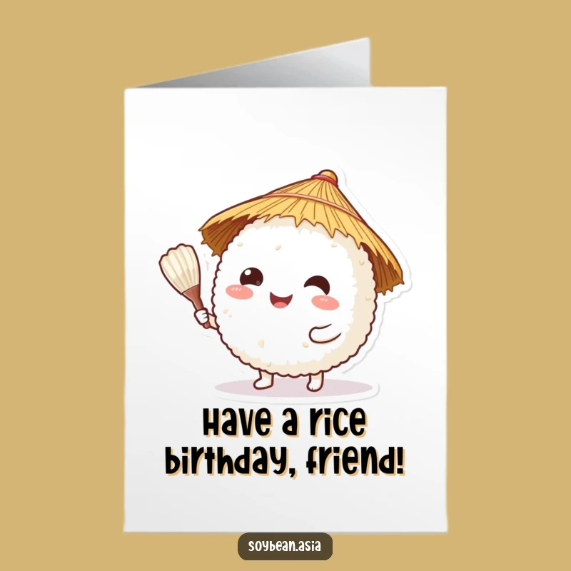 Free Printable Birthday Card: Happy Rice Ball Serves Up Birthday Wishes With Printable Fun!