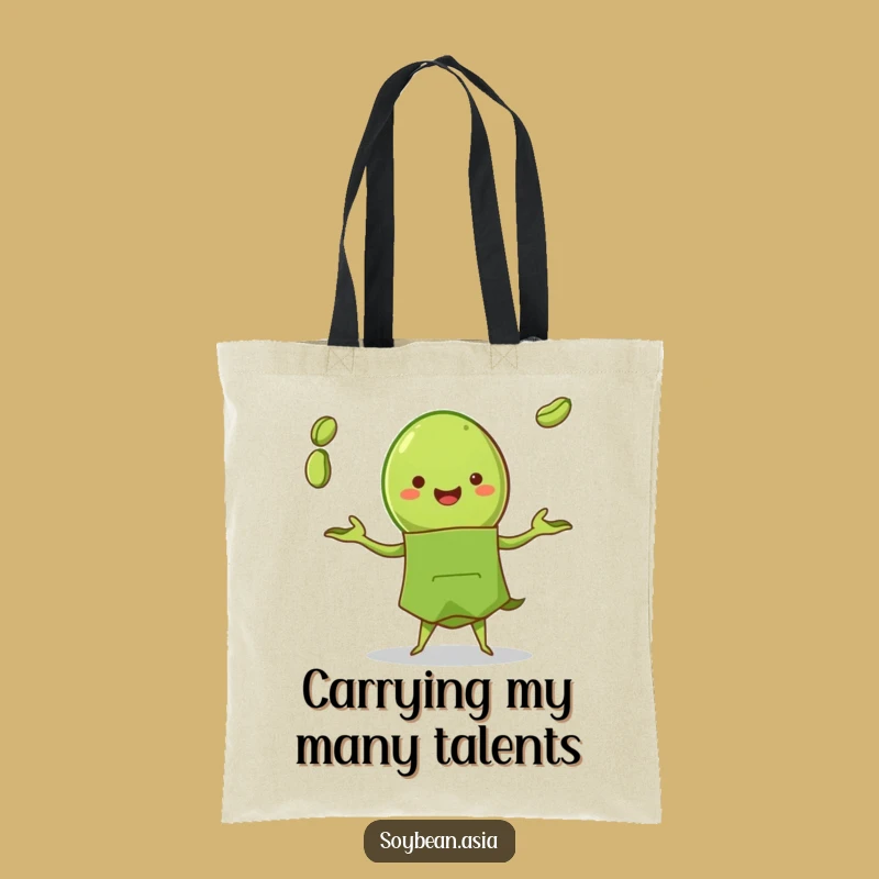 Funny Edamame Juggler Tote Bag: Carry Your Groceries with Gusto
